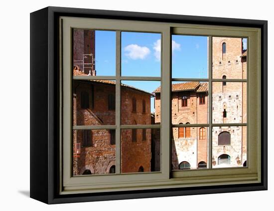 View from the Window at Sun Gimignano, Tuscany-Anna Siena-Framed Premier Image Canvas