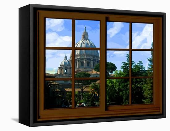 View from the Window at Vatican Garden 1-Anna Siena-Framed Premier Image Canvas