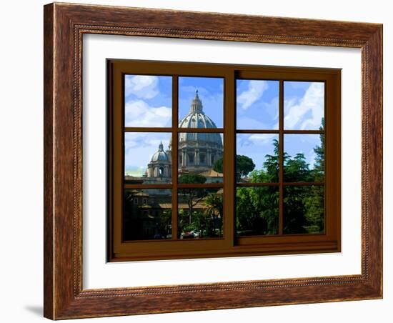 View from the Window at Vatican Garden 1-Anna Siena-Framed Giclee Print