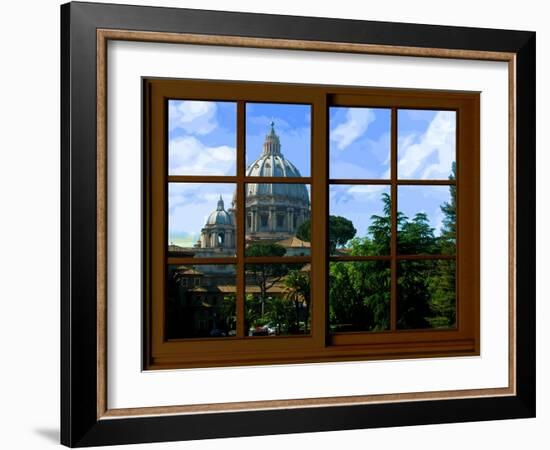 View from the Window at Vatican Garden 1-Anna Siena-Framed Giclee Print