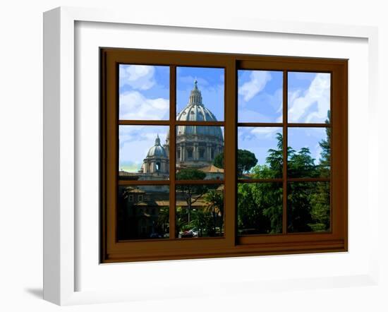 View from the Window at Vatican Garden 1-Anna Siena-Framed Giclee Print