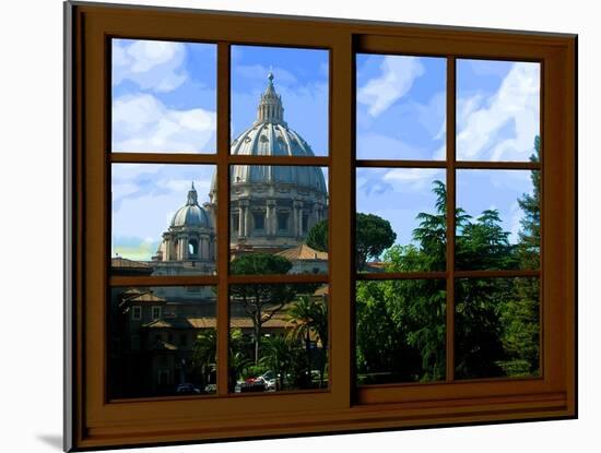 View from the Window at Vatican Garden 1-Anna Siena-Mounted Giclee Print