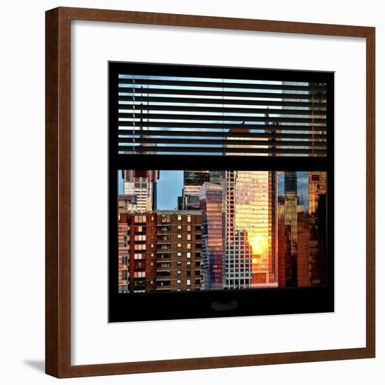 View from the Window - Buildings Sunset - Manhattan-Philippe Hugonnard-Framed Photographic Print