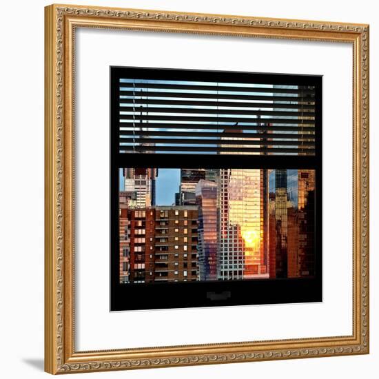 View from the Window - Buildings Sunset - Manhattan-Philippe Hugonnard-Framed Photographic Print