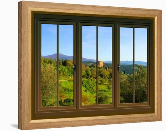 View from the Window Castello Di Ripa D'Orcia, Tuscany-Anna Siena-Framed Premier Image Canvas