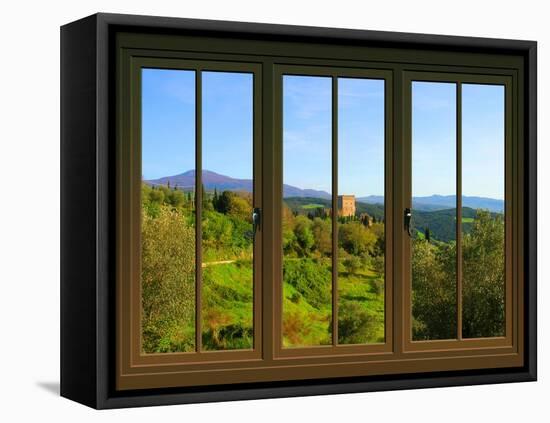 View from the Window Castello Di Ripa D'Orcia, Tuscany-Anna Siena-Framed Premier Image Canvas