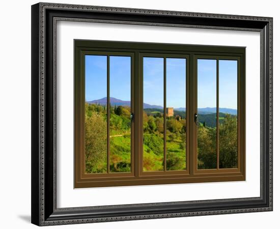 View from the Window Castello Di Ripa D'Orcia, Tuscany-Anna Siena-Framed Giclee Print