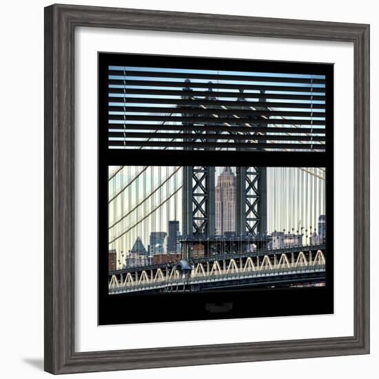 View from the Window - Empire State Building and Manhattan Bridge-Philippe Hugonnard-Framed Photographic Print