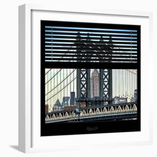 View from the Window - Empire State Building and Manhattan Bridge-Philippe Hugonnard-Framed Photographic Print