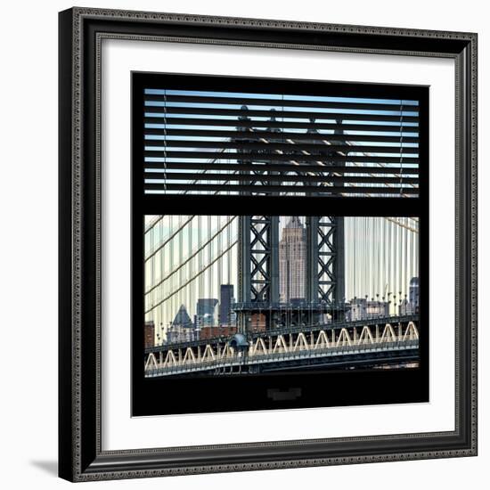 View from the Window - Empire State Building and Manhattan Bridge-Philippe Hugonnard-Framed Photographic Print