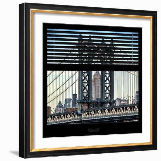 View from the Window - Empire State Building and Manhattan Bridge-Philippe Hugonnard-Framed Photographic Print