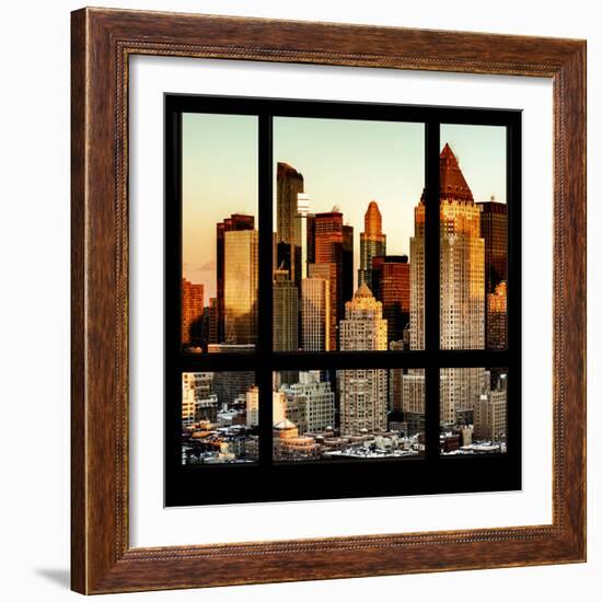 View from the Window - Hell's Kitchen at Sunset - Manhattan-Philippe Hugonnard-Framed Photographic Print