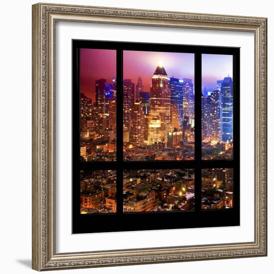 View from the Window - Hell's Kitchen Night - Manhattan-Philippe Hugonnard-Framed Photographic Print