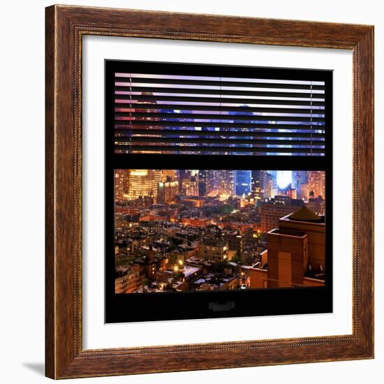 View from the Window - Hell's Kitchen Night - Manhattan-Philippe Hugonnard-Framed Photographic Print