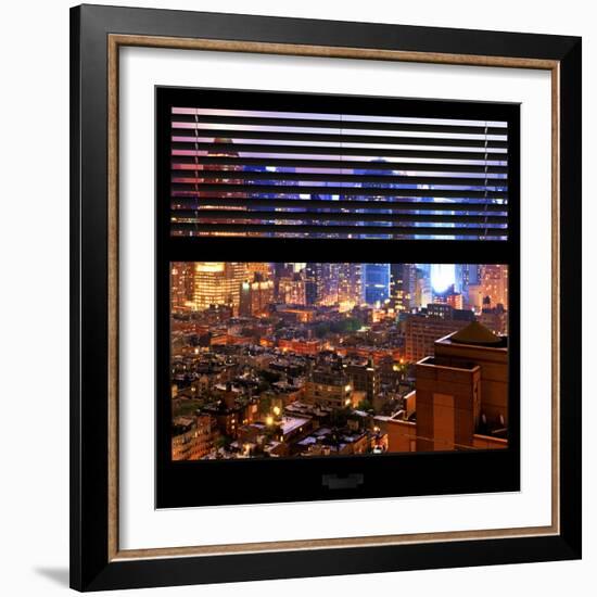 View from the Window - Hell's Kitchen Night - Manhattan-Philippe Hugonnard-Framed Photographic Print