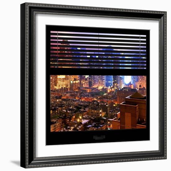 View from the Window - Hell's Kitchen Night - Manhattan-Philippe Hugonnard-Framed Photographic Print