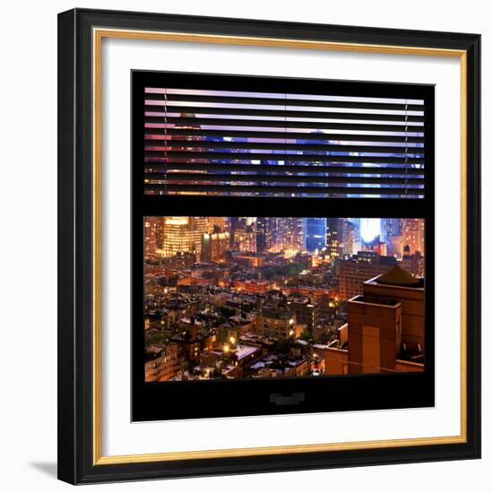 View from the Window - Hell's Kitchen Night - Manhattan-Philippe Hugonnard-Framed Photographic Print