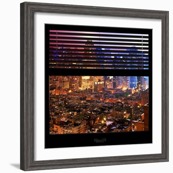 View from the Window - Hell's Kitchen Night - Manhattan-Philippe Hugonnard-Framed Photographic Print