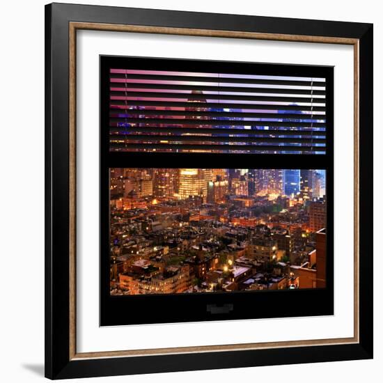 View from the Window - Hell's Kitchen Night - Manhattan-Philippe Hugonnard-Framed Photographic Print