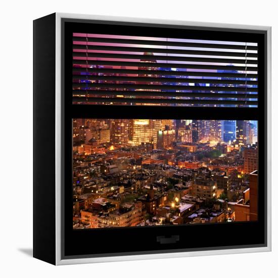 View from the Window - Hell's Kitchen Night - Manhattan-Philippe Hugonnard-Framed Premier Image Canvas