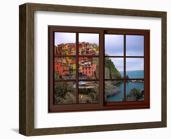 View from the Window Manarola at Cinque Terre-Anna Siena-Framed Giclee Print