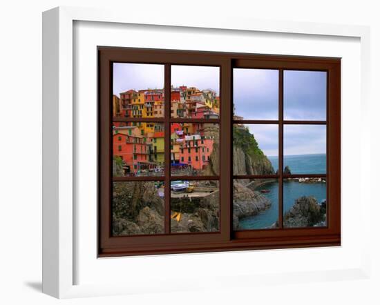 View from the Window Manarola at Cinque Terre-Anna Siena-Framed Giclee Print