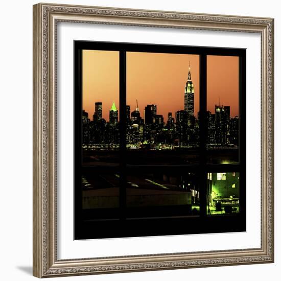 View from the Window - Night Skyline - New York City-Philippe Hugonnard-Framed Photographic Print