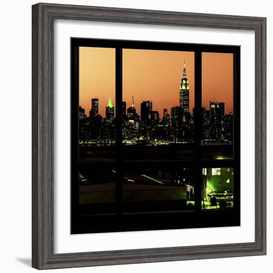 View from the Window - Night Skyline - New York City-Philippe Hugonnard-Framed Photographic Print