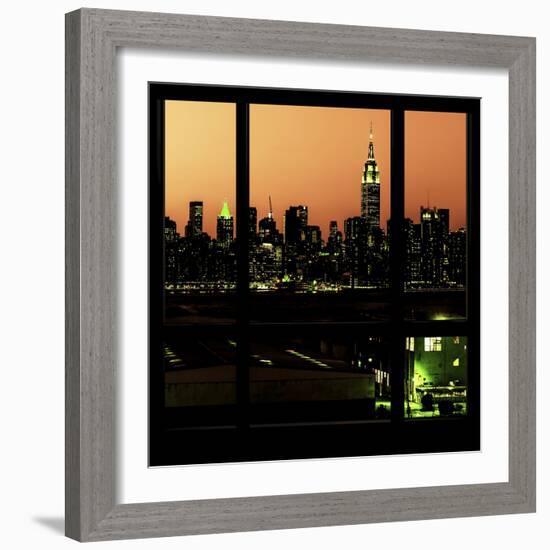 View from the Window - Night Skyline - New York City-Philippe Hugonnard-Framed Photographic Print