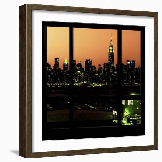 View from the Window - Night Skyline - New York City-Philippe Hugonnard-Framed Photographic Print