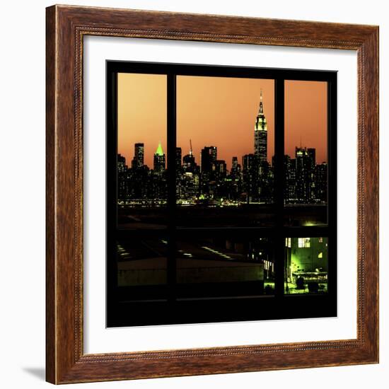 View from the Window - Night Skyline - New York City-Philippe Hugonnard-Framed Photographic Print