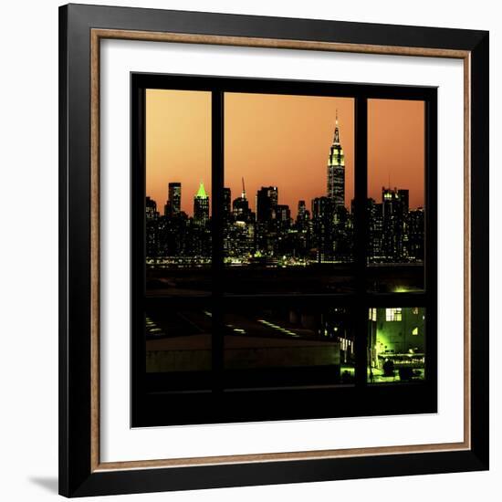 View from the Window - Night Skyline - New York City-Philippe Hugonnard-Framed Photographic Print