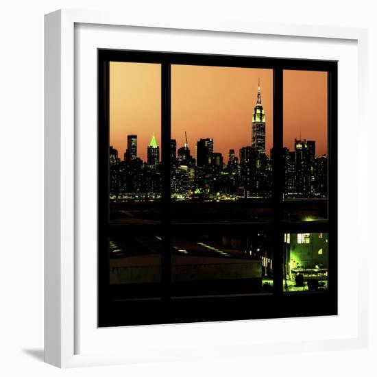 View from the Window - Night Skyline - New York City-Philippe Hugonnard-Framed Photographic Print