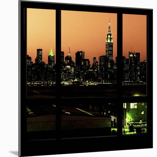 View from the Window - Night Skyline - New York City-Philippe Hugonnard-Mounted Photographic Print