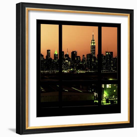 View from the Window - Night Skyline - New York City-Philippe Hugonnard-Framed Photographic Print