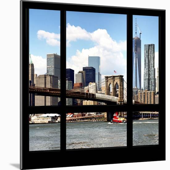 View from the Window - NYC Skyline and Brooklyn Bridge-Philippe Hugonnard-Mounted Photographic Print