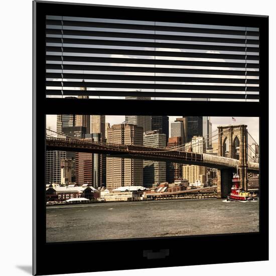 View from the Window - NYC Skyline and Brooklyn Bridge-Philippe Hugonnard-Mounted Photographic Print