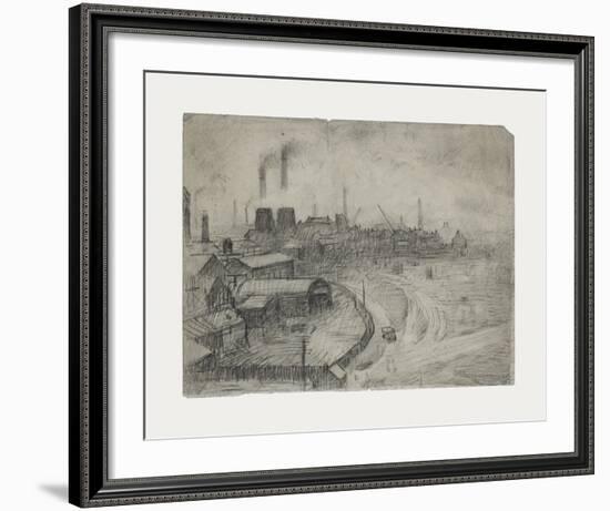 View From The Window Of The Royal Technical College, 1952-Laurence Stephen Lowry-Framed Premium Giclee Print