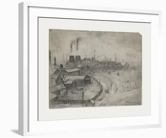 View From The Window Of The Royal Technical College, 1952-Laurence Stephen Lowry-Framed Premium Giclee Print