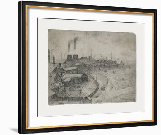 View From The Window Of The Royal Technical College, 1952-Laurence Stephen Lowry-Framed Premium Giclee Print