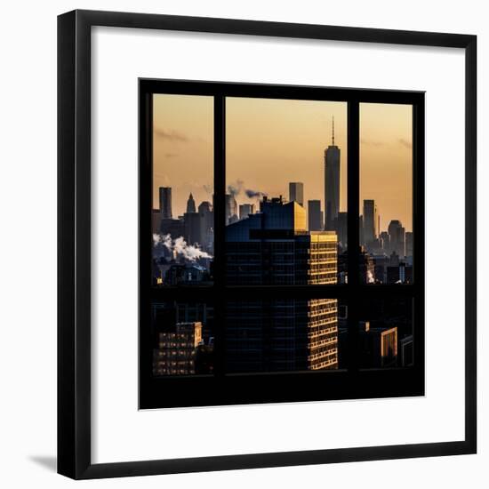 View from the Window - One World Trade Center at Sunset-Philippe Hugonnard-Framed Photographic Print