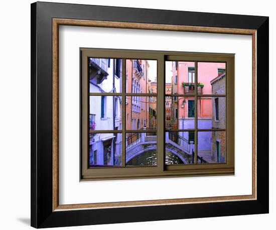 View from the Window over the Canal at Venice-Anna Siena-Framed Giclee Print