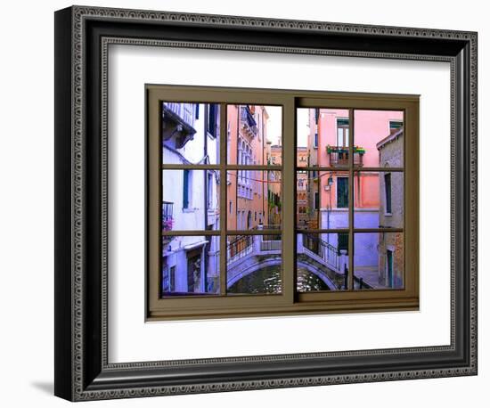 View from the Window over the Canal at Venice-Anna Siena-Framed Giclee Print