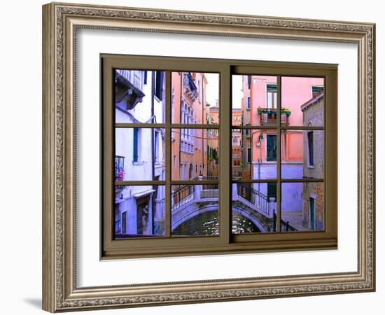 View from the Window over the Canal at Venice-Anna Siena-Framed Giclee Print