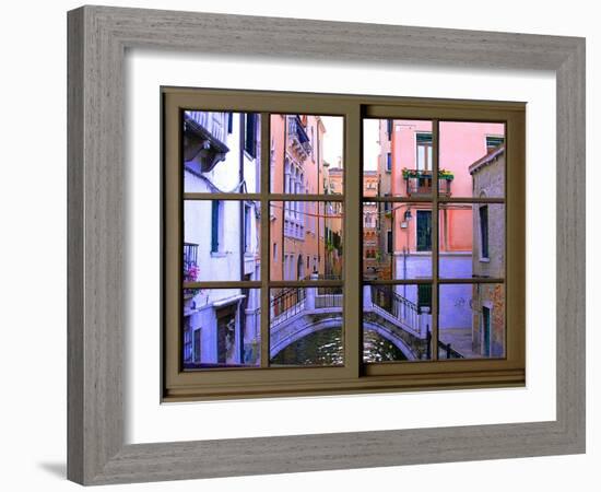 View from the Window over the Canal at Venice-Anna Siena-Framed Giclee Print