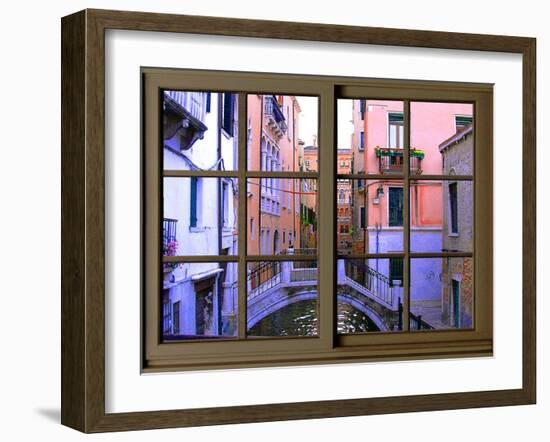 View from the Window over the Canal at Venice-Anna Siena-Framed Giclee Print