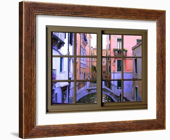 View from the Window over the Canal at Venice-Anna Siena-Framed Giclee Print