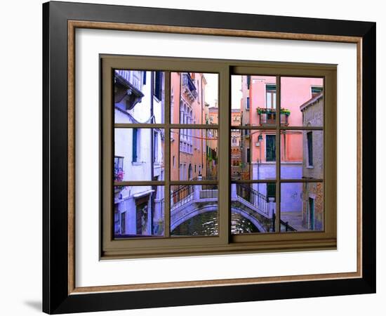 View from the Window over the Canal at Venice-Anna Siena-Framed Giclee Print