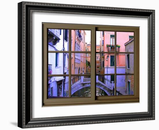 View from the Window over the Canal at Venice-Anna Siena-Framed Giclee Print