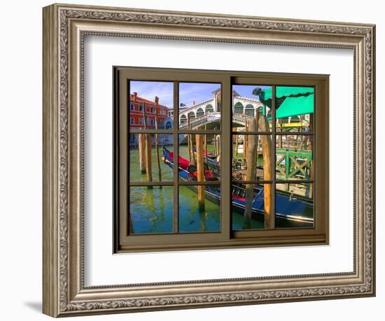 View from the Window Rialto Bridge at Venice-Anna Siena-Framed Giclee Print